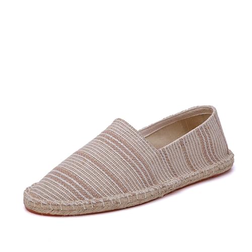 Morbuy Espadrilles für Damen & Herren, Espadrilles Flach Slip-On Sommer Elegant Casual Runde Canvas Schuhe Fahren Flache Schuhe Weich Atmungsaktiv Bequem 36-47 (38,20221 Gold) von Morbuy