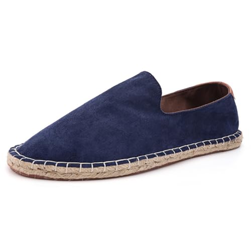 Morbuy Espadrilles für Damen & Herren, Espadrilles Flach Slip-On Sommer Elegant Casual Runde Canvas Schuhe Fahren Flache Schuhe Weich Atmungsaktiv Bequem 36-47 (43,T206 Blau) von Morbuy