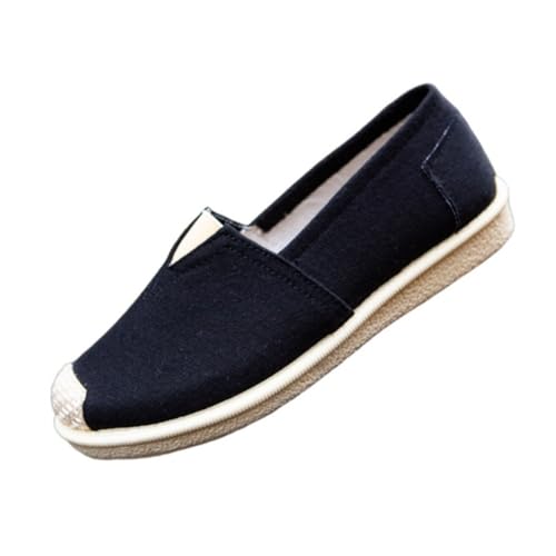 Morbuy Espadrilles für Damen & Herren, Unisex Espadrilles Flach Canvas Slip-On Sommer Casual Sommerschuhe Bequem Schuhe Flache Schuhe Weich Atmungsaktiv 35-40, Niedliches Muster (Schwarz,36) von Morbuy