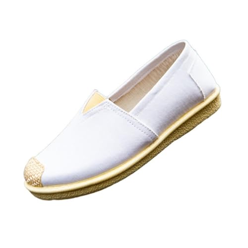 Morbuy Espadrilles für Damen & Herren, Unisex Espadrilles Flach Canvas Slip-On Sommer Casual Sommerschuhe Bequem Schuhe Flache Schuhe Weich Atmungsaktiv 35-40, Niedliches Muster (Weiß,38) von Morbuy