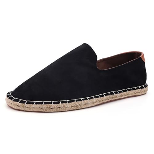 Morbuy Espadrilles für Damen & Herren, Unisex Espadrilles Flach Canvas Slip-On Sommer Casual Sommerschuhe Bequem Schuhe Flache Schuhe Weich Atmungsaktiv 38-47 (Schwarz,45) von Morbuy