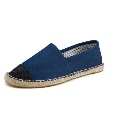 Morbuy Espadrilles für Damen & Herren, Unisex Espadrilles Flach Canvas Slip-On Sommer Casual Sommerschuhe Bequem Schuhe Flache Schuhe Weich Atmungsaktiv Zweifarbig 35-45 (Blau,43) von Morbuy