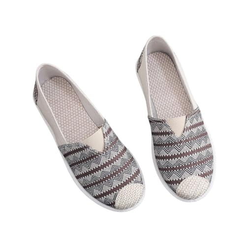 Morbuy Espadrilles für Damen & Herren, Unisex Espadrilles Flach Canvas Slip-On Sommer Casual Süß Sommerschuhe Bequem Schuhe Flache Schuhe Weich Atmungsaktiv 35-41 (Grau,39) von Morbuy