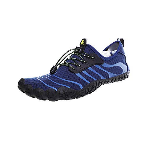 Strandschuh Schwimmschuhe, Morbuy Herren Damen Sommer Atmungsaktiv rutschfest Schnell Barfussschuhe Wasserschuhe Aquaschuhe Badeschuhe Surfschuhe Yoga (43 EU,Navy blau) von Morbuy