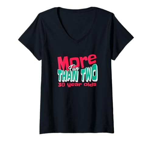 Damen Lustiger als Zwei Gag zum 60. Geburtstag von 30-Jährigen T-Shirt mit V-Ausschnitt Damen Lustiger als Zwei Gag zum 60. Geburtstag von 30-Jährigen T-Shirt mit V-Ausschnitt von More Fun Than Two 30 Year Olds Gags 60th