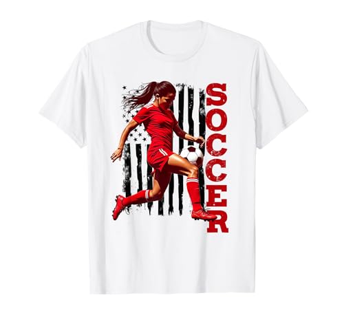 Soocer Player Girls USA Flagge – Vereinigte Staaten von Amerika T-Shirt Soocer Player Girls USA Flagge – Vereinigte Staaten von Amerika T-Shirt von More Funny Sport Hobby Leisure SOCCER Here