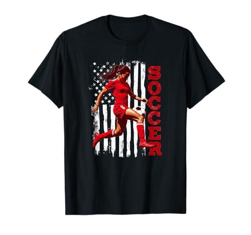 Soocer Player Girls USA Flagge – Vereinigte Staaten von Amerika T-Shirt Soocer Player Girls USA Flagge – Vereinigte Staaten von Amerika T-Shirt von More Funny Sport Hobby Leisure SOOCER Here