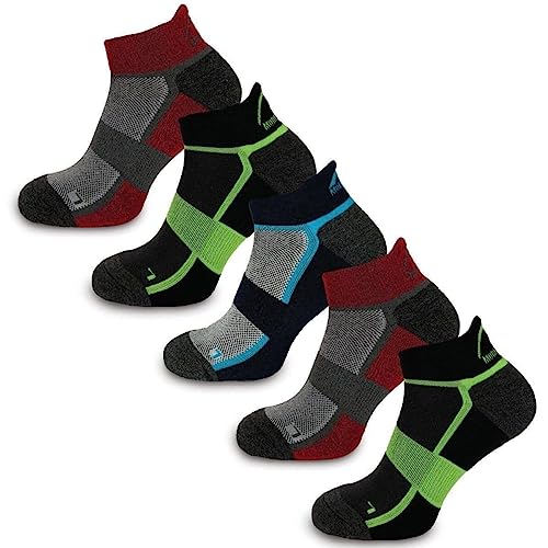 More Mile Bamboo Comfort Laufsocken, 5er-Pack, mehrfarbig, 5.5 - 8 von More Mile
