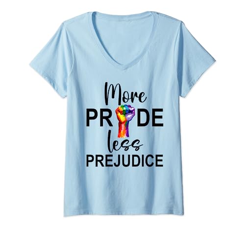 Damen More Pride Less Prejudice Shirt,Ally LGBT Gay Pride Month T-Shirt mit V-Ausschnitt Damen More Pride Less Prejudice Shirt,Ally LGBT Gay Pride Month T-Shirt mit V-Ausschnitt von More Pride Less Prejudice LGBTQ Gay Pride T Shirts