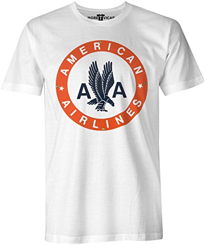 American Airlines - Herren Retro Verkehrsflugzeug Logo T Shirt von More T Vicar