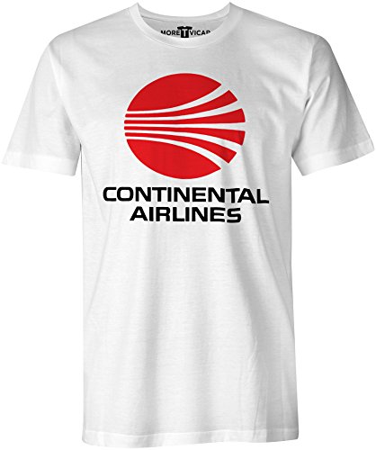 Continental Airlines - Herren Retro Verkehrsflugzeug Logo T Shirt von More T Vicar