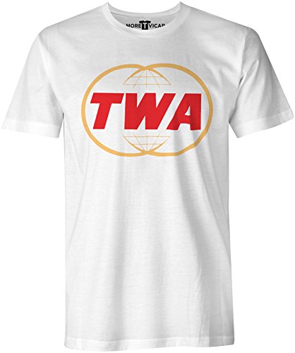 Trans World Airlines TWA - Herren Retro Verkehrsflugzeug Logo T Shirt von More T Vicar