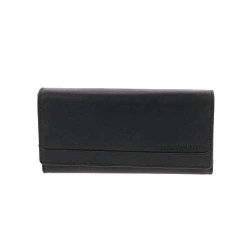 More Than Hip Derby RFID Geldbörse Damen Leder Schwarz - Große Öko Leder Portemonnaie Damen mit 16 Kartenfächer aus Öko Leder Geldtasche Damen Geldbeutel Lederbörse von More Than Hip