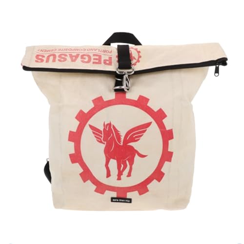 More Than Hip - Rolltop Rucksack aus recycelten Zementsäcken – Wasserbeständig, leicht & geräumig (17,4 L) – Nachhaltig & Fair produziert - Tantor Pegasus-27 x 42/50 x 14 cm von More Than Hip