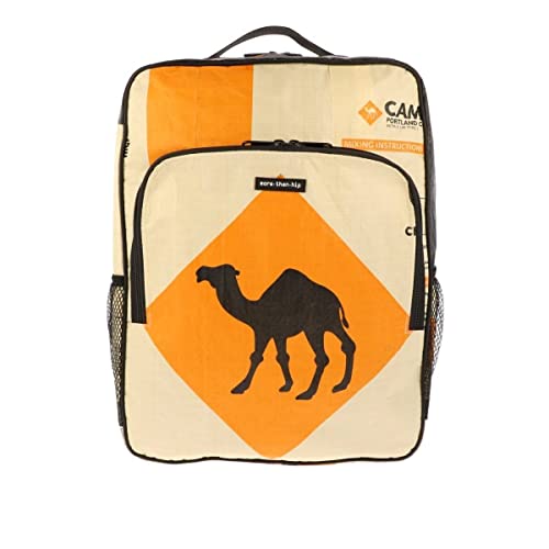 More Than Hip Trong Laptop Rucksack Kamel Orange - 15,6 Zoll Laptoptasche aus Recycelten Zementsäcke Backpack Herren und Damen Wasserbeständig 15.6L - 30 x 40 x 12 cm von More Than Hip