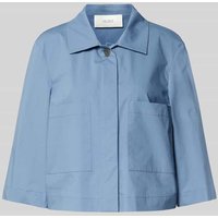 MORE Cropped Bluse mit Eingrifftaschen in Jeansblau, Größe 46 von More