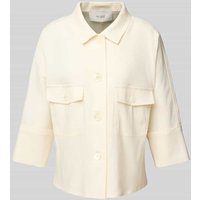 MORE Regular Fit Leinenbluse mit 3/4-Arm in Offwhite, Größe 42 von More