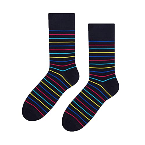 More" Anzugsocken für Herren I Halbhohe Socken aus Baumwolle I Lässiger Stil I Für den Alltag und formelle Anlässe I Einfarbig I Streifen I Tupfen I 2 Größen: EU39-42, 43-46 I 1 Paar von More