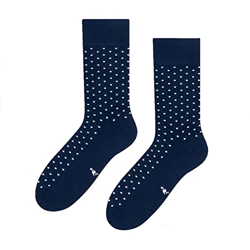 More" Anzugsocken für Herren I Halbhohe Socken aus Baumwolle I Lässiger Stil I Für den Alltag und formelle Anlässe I Einfarbig I Streifen I Tupfen I 2 Größen: EU39-42, 43-46 I 1 Paar von More