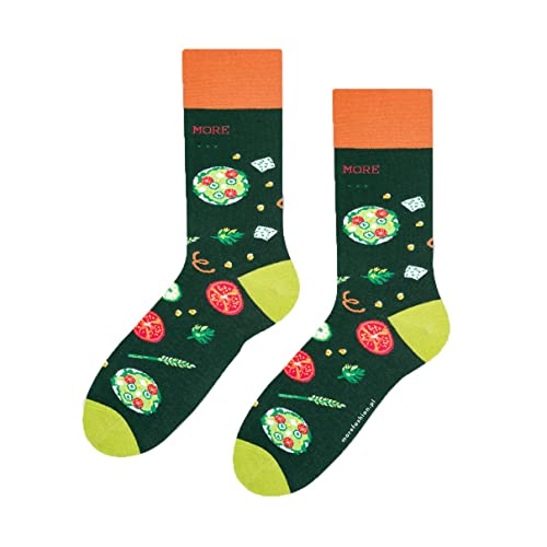 More Bunte Lustige Socken mit Motiv für Herren und Damen - Lustige, Mehrfarbige, Verrückte Unisex Socken - Crazy Pattern Socken (40-42 - Dunkelgrün/Salat) von More
