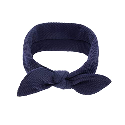 Baby Mädchen Nylon Stirnbänder,MoreChioce Dehnbare Haarbänder Elastische Turban Geknoteter Kopfwickel Neugeborene Kleinkinder Haarband Headwrap Haarschmuck Haarschleifen-Zubehör,Navy blau von MoreChioce