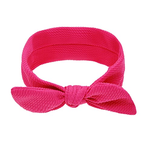 Baby Mädchen Nylon Stirnbänder,MoreChioce Dehnbare Haarbänder Elastische Turban Geknoteter Kopfwickel Neugeborene Kleinkinder Haarband Headwrap Haarschmuck Haarschleifen-Zubehör,Rosenrot von MoreChioce