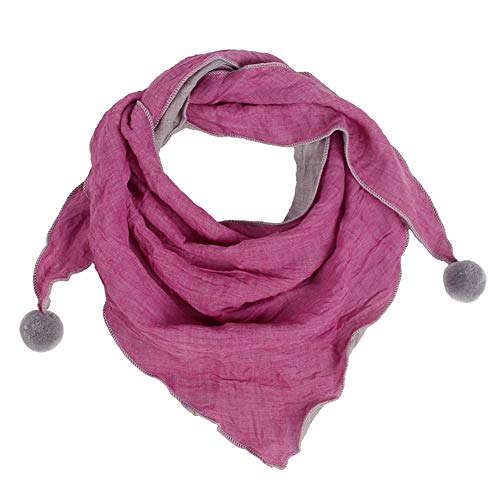 MoreChioce Baby Dreieckstuch,Kinder Musselin Halstuch Unisex Weich Dreieck Schal Winter mit Haarball Bandana,Rosa Rot von MoreChioce