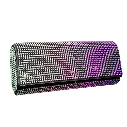 MoreChioce Bling Bling Auto Sonnenbrillenhalter, Universal Strass Auto Brillenetui Sonnenbrillen Organizer Schutzbox Glitzer Brillen Aufbewahrungsbox mit Magnetverschluss,Bunt von MoreChioce