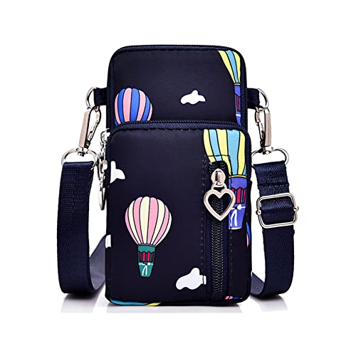 MoreChioce Crossbody Umhängetasche, Damen Umhängetasche Kleine Schultertasche Nylon Reise Handytasche Wasserdichte Brieftasche Geldbörse Passport Wallet Tasche für Smartphone Kreditkarte,Dunkelblau von MoreChioce