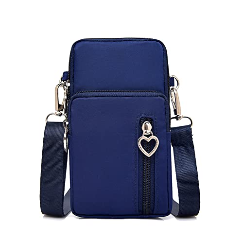 MoreChioce Crossbody Umhängetasche, Damen Umhängetasche Kleine Schultertasche Nylon Reise Handytasche Wasserdichte Brieftasche Geldbörse Passport Wallet Tasche für Smartphone Kreditkarte,Navy Blau von MoreChioce