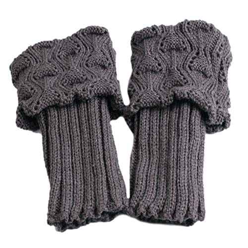 MoreChioce Damen Bein Stulpen,Winter Gestrickt Beinwärmer Stulpen Socken Legwarmers Kniewärmer Boot Socken Boot Abdeckung,Dunkelgrau von MoreChioce