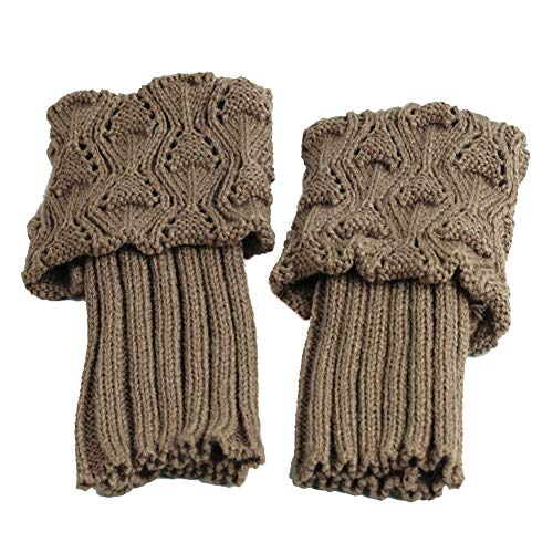 MoreChioce Damen Bein Stulpen,Winter Gestrickt Beinwärmer Stulpen Socken Legwarmers Kniewärmer Boot Socken Boot Abdeckung,Khaki von MoreChioce