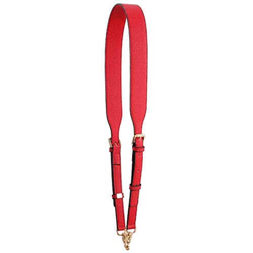 MoreChioce Damen Taschengurt Breite,106cm-125cm Verstellbar Leder Schultergurt Umhängegurt Trageriemen für Tasche Tragetaschen,Hell Rot + Gold von MoreChioce