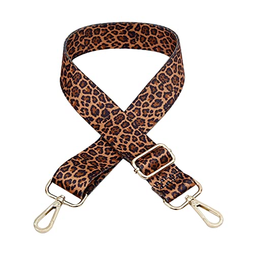 MoreChioce Damen Verstellbarer Schultergurt Taschengurt, Leopardenmuster Tragegurt 80cm-140cm Längenverstellbarer Ersatzgürtel Breit 3.8 CM Handtaschen Schulterriemen Umhängegurt,Gold #G von MoreChioce