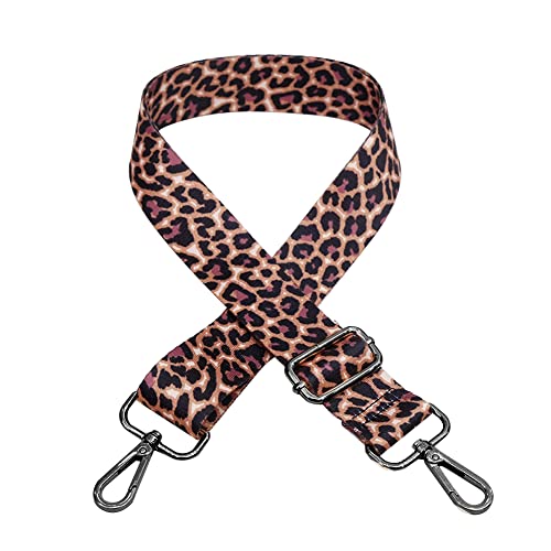 MoreChioce Damen Verstellbarer Schultergurt Taschengurt, Leopardenmuster Tragegurt 80cm-140cm Längenverstellbarer Ersatzgürtel Breit 3.8 CM Handtaschen Schulterriemen Umhängegurt,Grau #C von MoreChioce