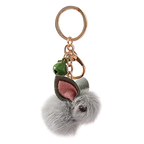 MoreChioce Schlüsselanhänger Plüsch, Niedlich Hase Bommel Schlüsselhalter Schlüsselbund Schlüsselring Keychain Handtasche Anhänger Charms Dekor Schlüsselkette Geschenke,Grün von MoreChioce