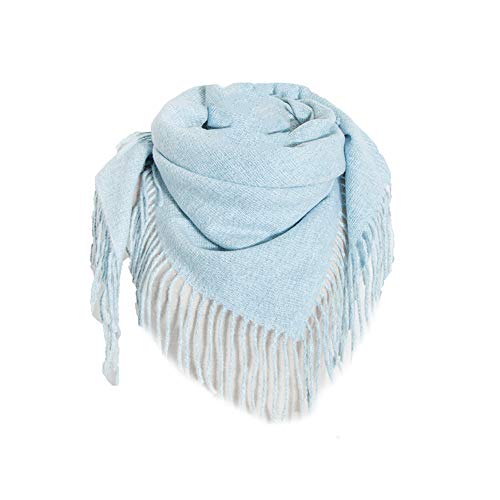 MoreChioce Winterschal für Damen, Mode Bequeme Weiche Strickschal Warme Winterschal Herbstschal Leichte Schals Wickelschal Halstuch Scarf Schalcape mit Quaste,Hellblau von MoreChioce