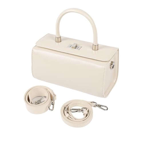 Damen Leder Schultertasche Designer inspiriert Strukturierte Tote Geldbörse Echtleder Handtasche mit zwei verstellbaren Riemen, Weiss/opulenter Garten von MoreFarther