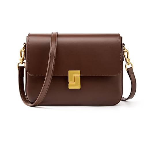 MoreFarther Umhängetaschen für Damen, echtes Leder, Umhängetasche, Vintage, Handtaschen, verstellbarer Riemen, Designer-Taschen, Kaffee von MoreFarther