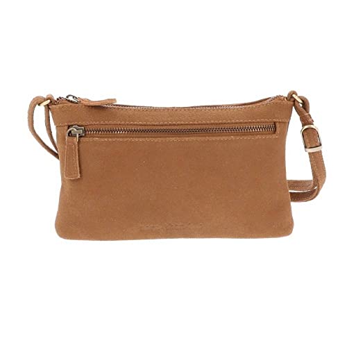 More Than Hip Hailey Handtasche Damen Honingbraun - Umhängetasche aus Öko Leder Clutch Abendtasche Schultertasche Crossbody Bag Festivaltasche mit Reißverschluss von More Than Hip