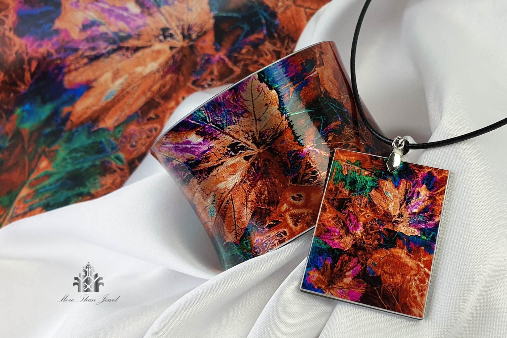 Manschettenarmband + Geschenk Gratis Halskette Design "Autumn Queen", Geschenk Für Sie, Frauen Kunst Schmuck, Schmuck von MoreThanJewelDesign