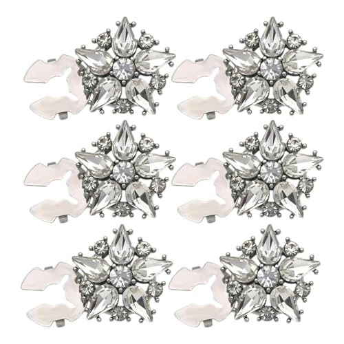 Moreeulsi 6 Stück Manschettenknöpfe in Sternform, transparente Kristall-Manschettenknöpfe in Sternform, Hemdknopf-Clips, glitzernde Strass-Manschettenknöpfe, abnehmbare -Clips, modische von Moreeulsi