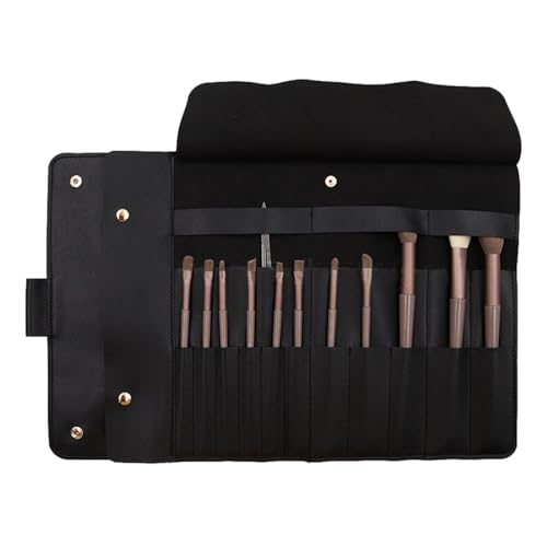 Moreeulsi Aufrollbare Kosmetiktasche, Make-up-Pinsel-Rolltasche,Make-up-Pinsel-Reise-Organizer - Wasserdichter, Faltbarer Kunstpinsel-Organizer, Toilettenartikel, Pinsel, Make-up für Frauen von Moreeulsi