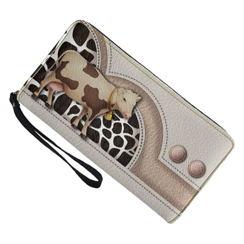 Moreeulsi Niedliche Geldbörse für Damen, niedliches Portemonnaie, Kuh-Druck, stilvolle Kreditkarten-Clutch, Geldtasche für Business, a, Refer to description, Unisex von Moreeulsi