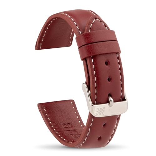 Moreira Uhrenarmband aus Leder, Bordeaux, 20 mm – hergestellt in Spanien, echtes Leder, handgefertigt, traditioneller Federsteg mit Werkzeug, Schnalle aus Edelstahl Moreira Uhrenarmband aus Leder, Bordeaux, 20 mm – hergestellt in Spanien, echtes Leder, handgefertigt, traditioneller Federsteg mit Werkzeug, Schnalle aus Edelstahl von Moreira