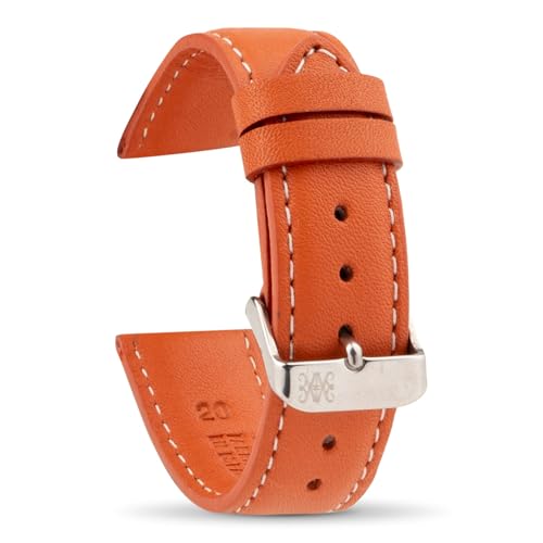 Moreira Uhrenarmband aus Leder, Orange, 20 mm – hergestellt in Spanien, echtes Leder, handgefertigt, traditioneller Federsteg mit Werkzeug, Schnalle aus Edelstahl Moreira Uhrenarmband aus Leder, Orange, 20 mm – hergestellt in Spanien, echtes Leder, handgefertigt, traditioneller Federsteg mit Werkzeug, Schnalle aus Edelstahl von Moreira