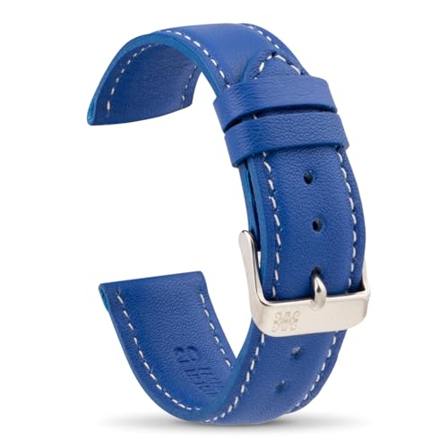Moreira Uhrenarmband aus blauem Leder, 14 mm – hergestellt in Spanien, echtes Leder, handgefertigt, traditioneller Federsteg mit Werkzeug, Schnalle aus Edelstahl Moreira Uhrenarmband aus blauem Leder, 14 mm – hergestellt in Spanien, echtes Leder, handgefertigt, traditioneller Federsteg mit Werkzeug, Schnalle aus Edelstahl von Moreira