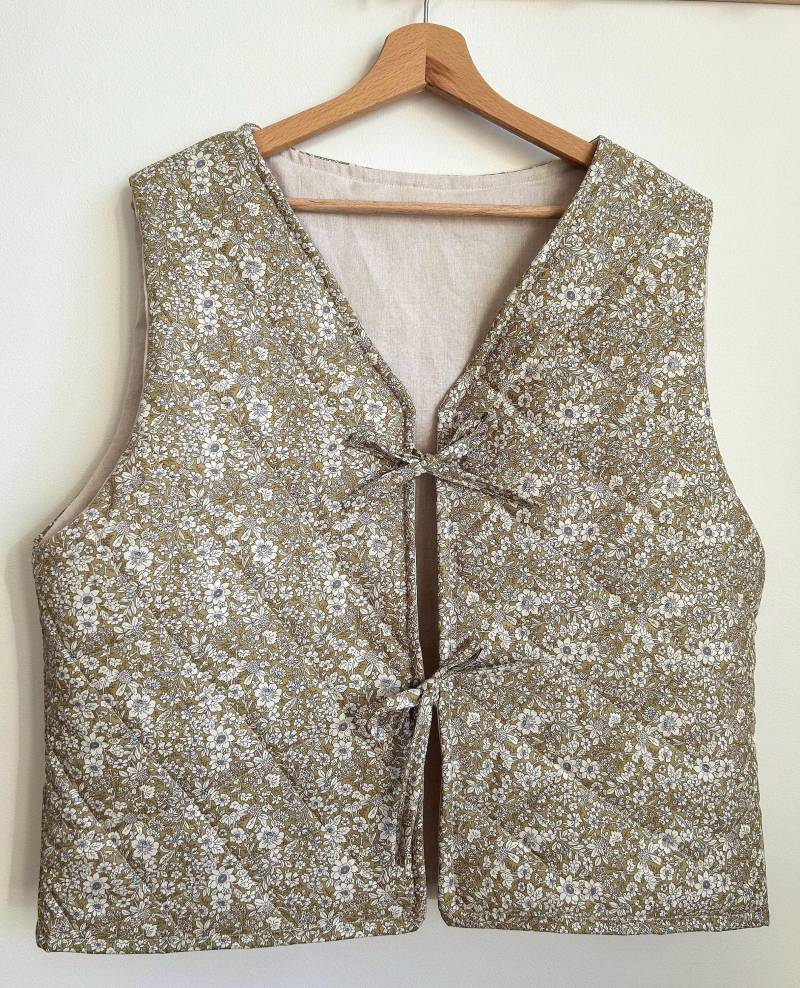 Gesteppte Boho-Weste, Wendeweste Mit Leinenfutter - Handgemacht, Nachhaltig, Anpassbar, Slow Fashion, Damenoberbekleidung, Boho Style von MorelHandmade