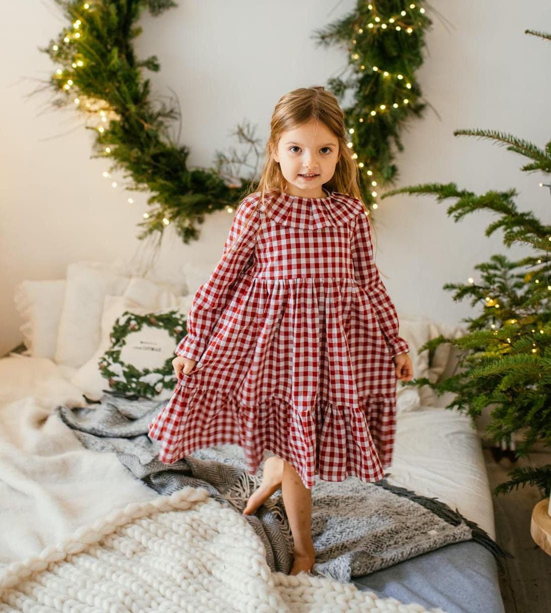 Kariertes Kleid Für Ostern, Mit Kragen, Weihnachtskleid in Vichy Baumwolle, Natürliche Kleidung Kleinkinder, Kleine Retro-Mode Kinder Kariertes Kleid Für Ostern, Mit Kragen, Weihnachtskleid in Vichy Baumwolle, Natürliche Kleidung Kleinkinder, Kleine Retro-Mode Kinder von MorelHandmade