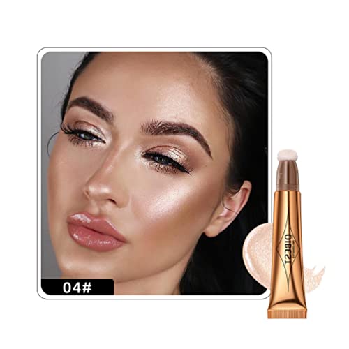 Highlighter Beauty Wand, Flüssige Gesicht Touch Illuminator mit Kissen Applikator, Lang Anhaltende Natürlichen Schimmer Silky Creme Highlighter Bronzer Makeup (D) von Morelax